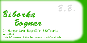 biborka bognar business card